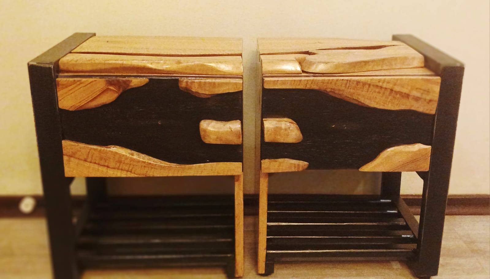 High-quality bedside tables designed to perfectly complement two single headb...